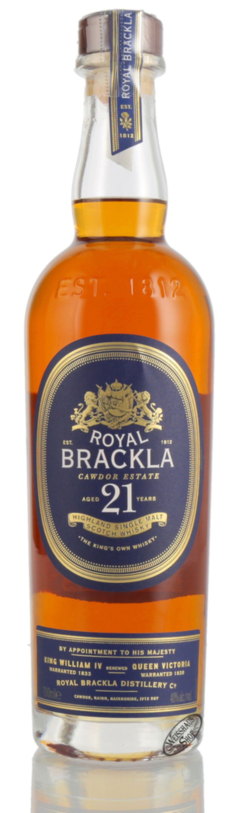 Royal Brackla 21 YO Single Malt Whisky 40 Vol 0 70l Weisshaus Shop