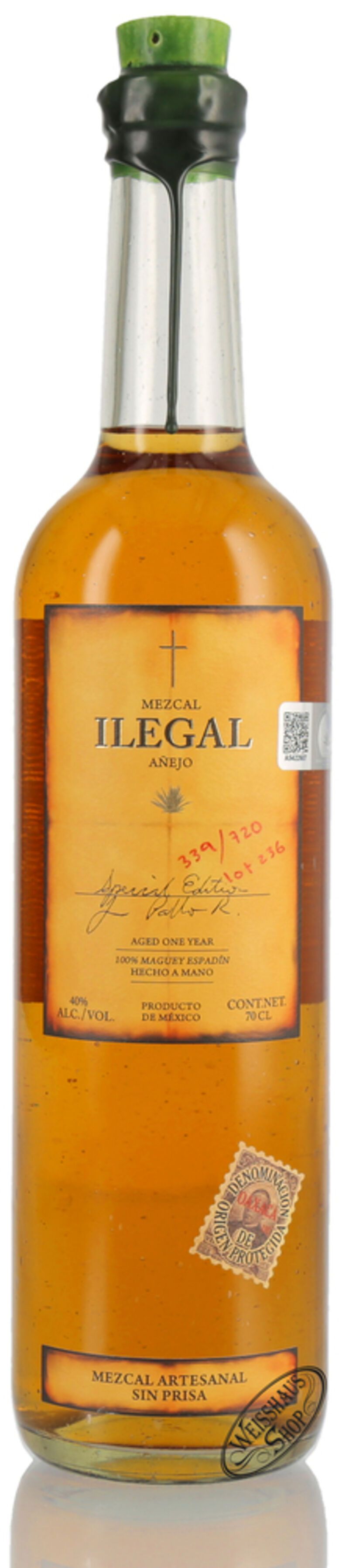 Ilegal Mezcal Anejo 40% vol. 0,70l | Weisshaus Shop