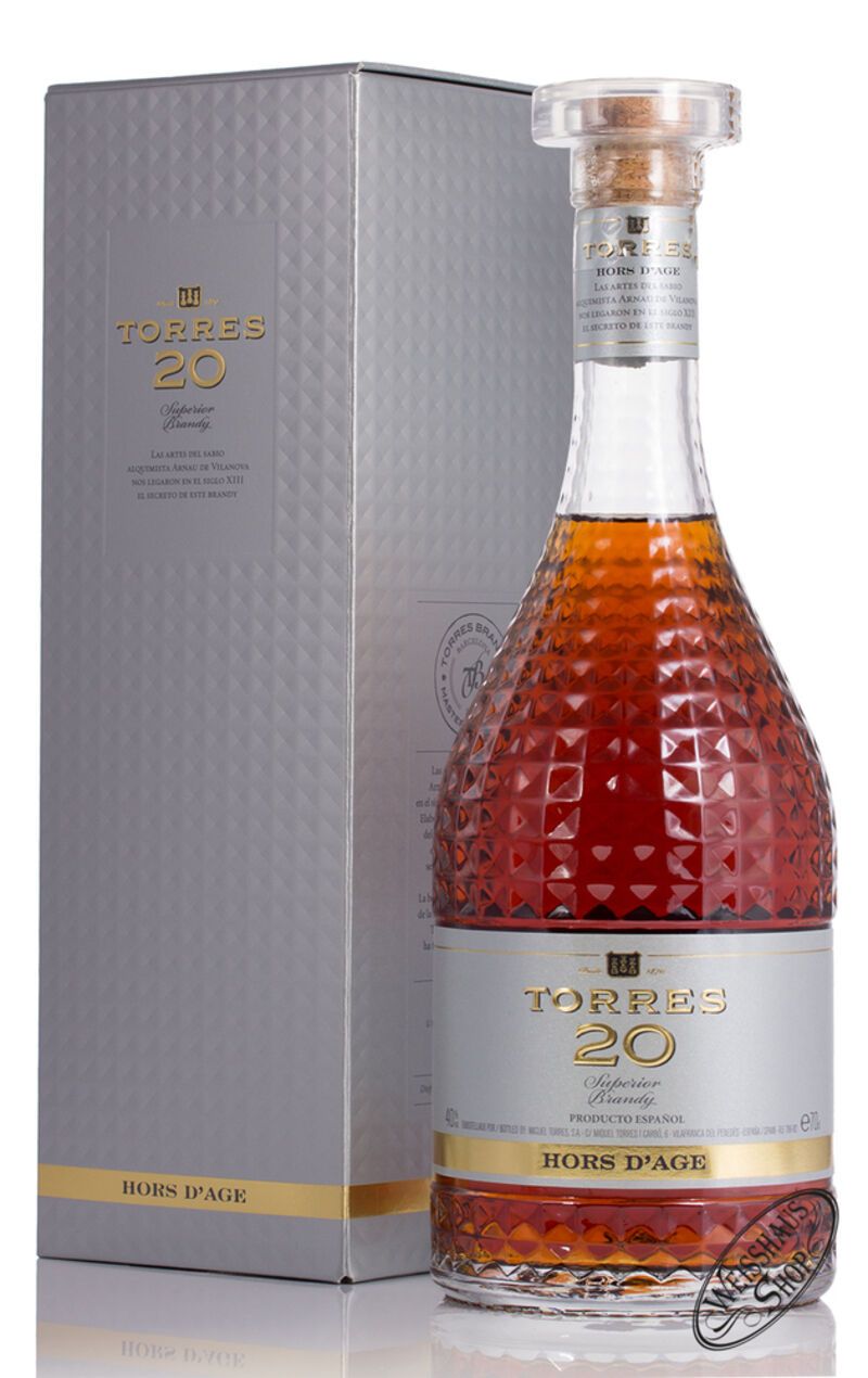 Torres 20 YO Hors d'Age Brandy 40 vol. 0,70l Weisshaus Shop